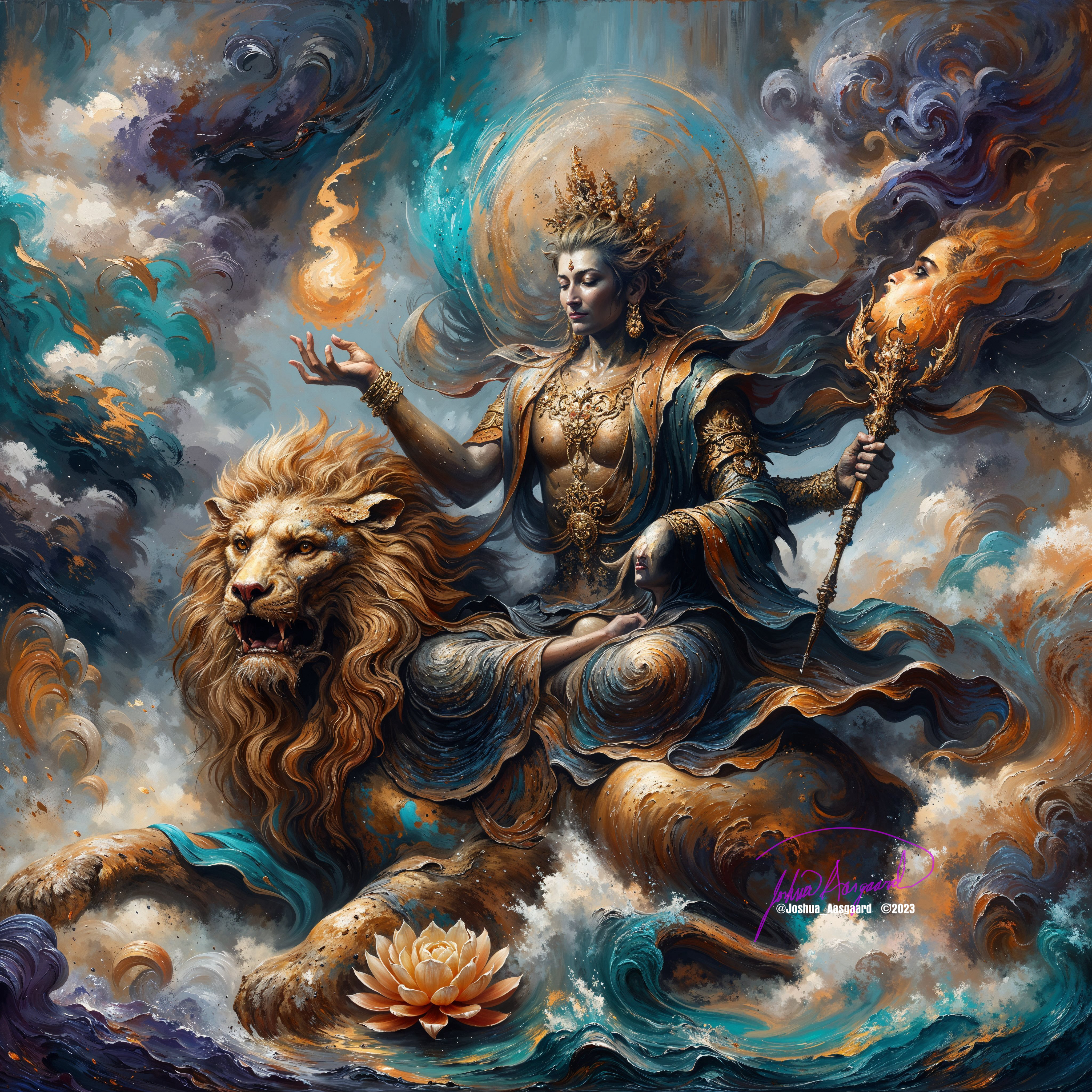 Meditation Art - Majushri Rides