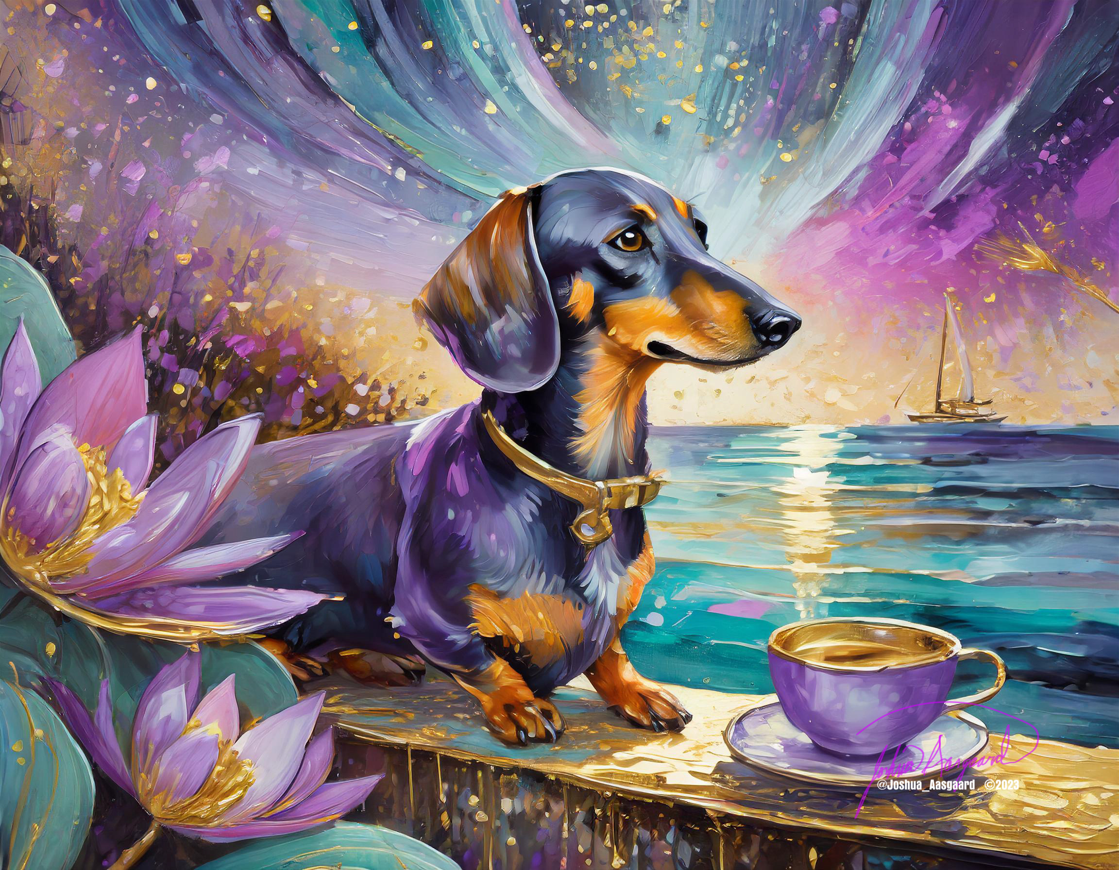 Dachshund Lotus Coffee